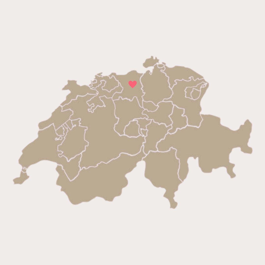 Schweizkarte mit Lieferung des Kosmetik-Shops aus dem Aargau in die ganze Schweiz
